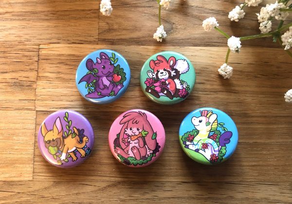 Cute animal button badges